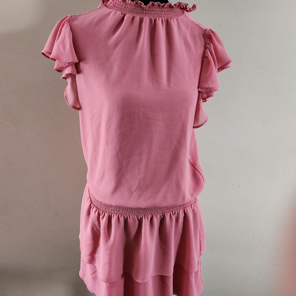1. State Pink Ruffle Mini Dress